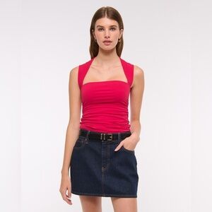 Abercrombie & Fitch The A&F Ava Top Red Size Small NWT Rouched Seamless